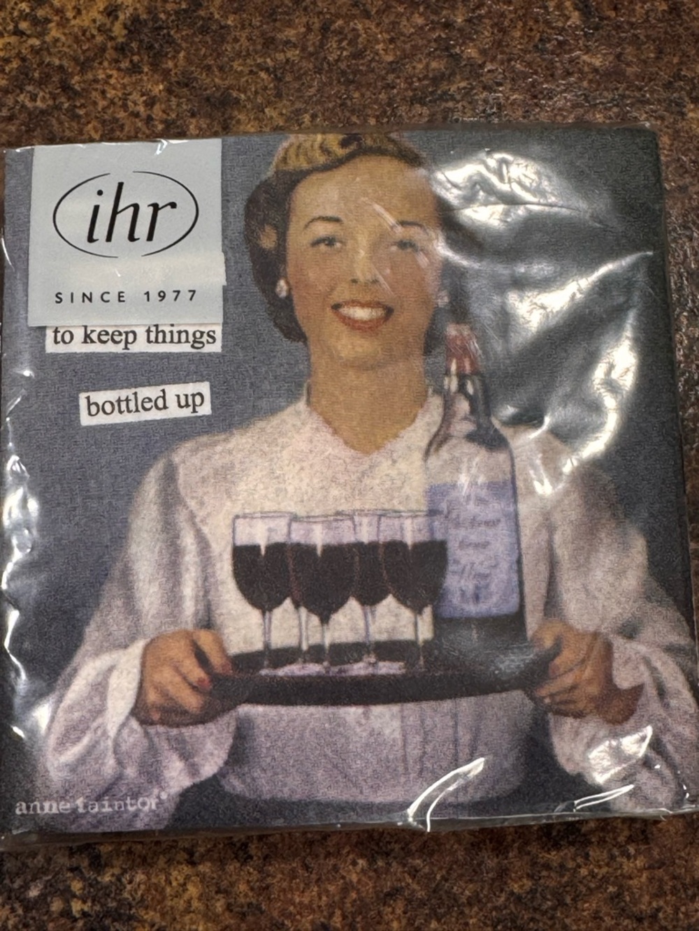 Vintage Wine Serving Paper Napkins - Gray 10x10 inches